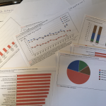 Graphs and charts on a table