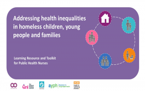 Addressing health inequalities in homeless children, young people and families toolkit cover