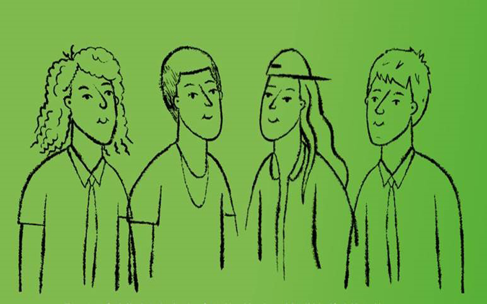 Illustration of a group of young people