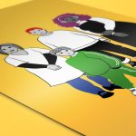 illustration of a group of young people of different genders, ethnicities and sizes.