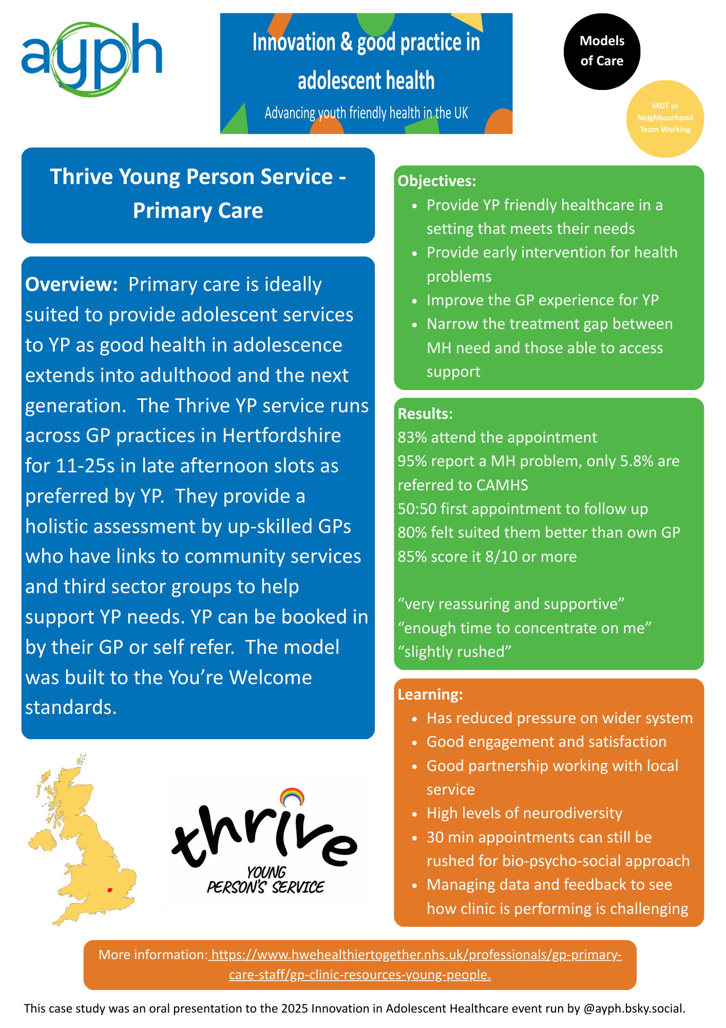 THRIVE young person service case study