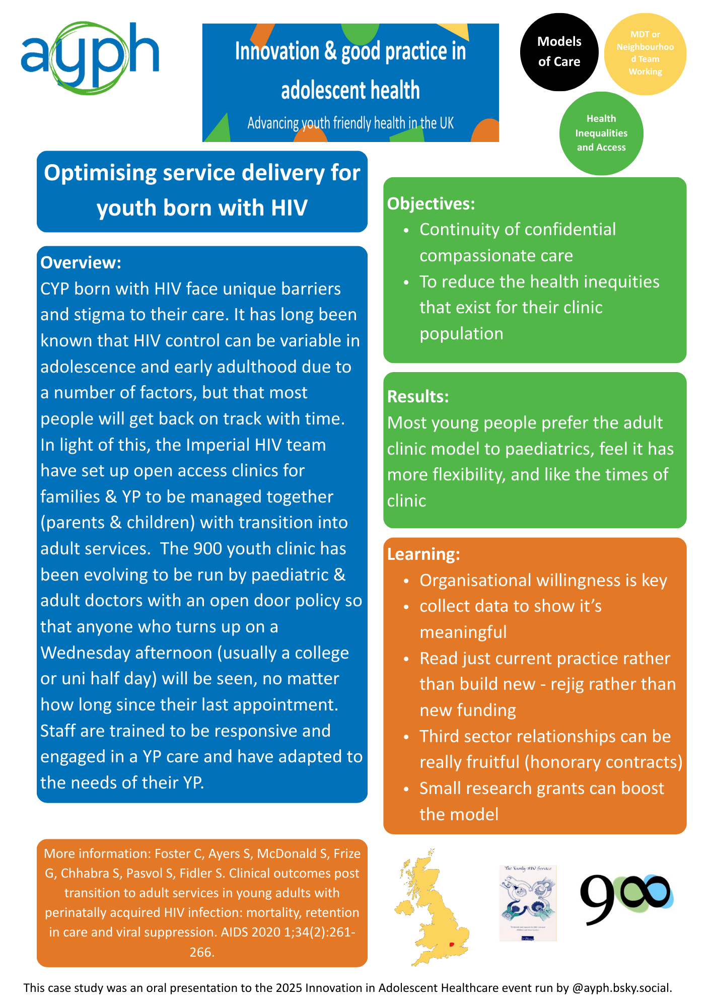 Optimising service delivery for youth born with HIV case study